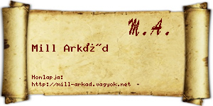 Mill Arkád névjegykártya